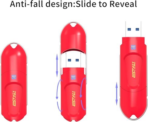 Flex A 64GB 2 Pack RED USB Flash Drives,TypeA,USB 3.1 Flash Thumb Drive,Swivel Design,USB Drive up to 150MB/s,External Data Storage Memory Stick Compatible with Computer/Laptop in Kuwait