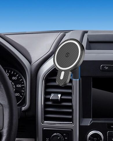PZK Car Phone Mount for Ford F-150 F150 2015 2016-2018 2019 2020 Accessories Custom Air Vent Car Phone Holder Magnetic 15W Fast Wireless Charger Hands Free 360° Rotation Cell Phone Automobile Cradles in Kuwait