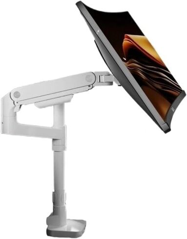 Monitor Desk Mount Single Monitor Mount, Heavy Duty Single Monitor Desk Mount Fits 17-49Inch Screen, Holds 44.0Lb, Gas Spring Adjustable Monitor Arm, Mount 75/100Mm Compu-White in Kuwait