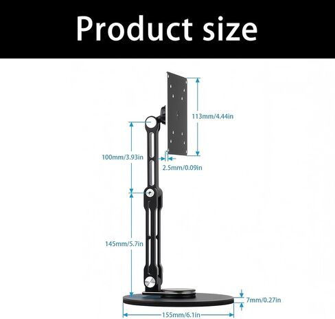 Monitor Foldable Arm Portable Monitor Pad Stand with 360 Rotation Tablet Display Articulated Arm Rotating Metal Stand in Kuwait