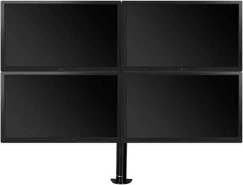حامل شاشة LCD رباعي بذراع شاشة، 4 دعامة شاشة تناسب شاشة شديدة التحمل يصل حجمها إلى 30 بوصة، حامل مكتب قابل للتعديل بالكامل يحمل ما يصل إلى 22 رطلاً لكل ذراع، ذراع تثبيت شاشة سوداء in Kuwait
