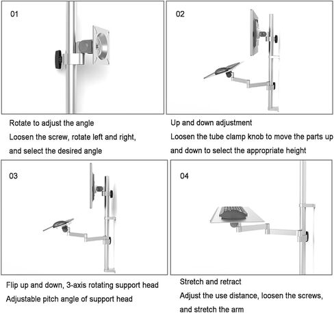 Monitor Arm Desk Mount for 17-27 Inch Screens, Full-Motion Adjustable Arm, Load Capacity 10Kg, Height Adjustable with Keyboard Tray, Ergonomic Sit-Stand Workstation in Kuwait