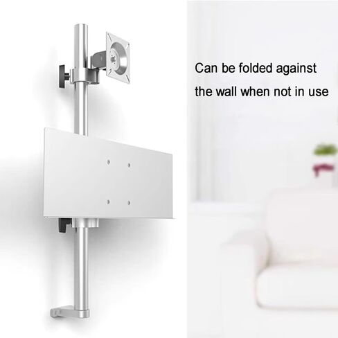 Monitor Arm Desk Mount for 17-27 Inch Screens, Full-Motion Adjustable Arm, Load Capacity 10Kg, Height Adjustable with Keyboard Tray, Ergonomic Sit-Stand Workstation in Kuwait