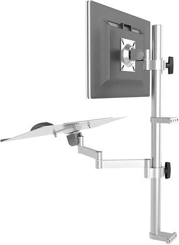 Monitor Arm Desk Mount for 17-27 Inch Screens, Full-Motion Adjustable Arm, Load Capacity 10Kg, Height Adjustable with Keyboard Tray, Ergonomic Sit-Stand Workstation in Kuwait