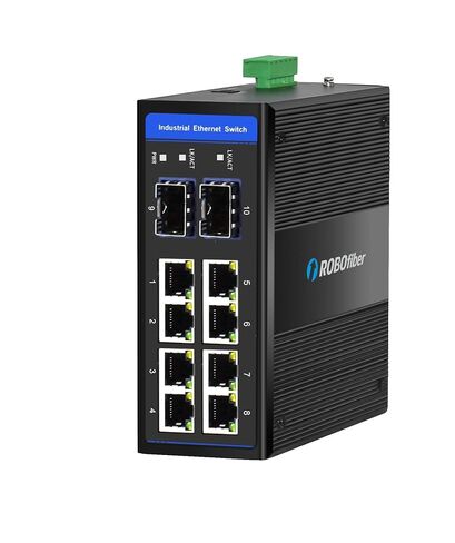 HGW-808S - 8x RJ45 + 8x SFP ports Gigabit Ethernet Industrial fiber switch, DIN rail mount, -40 to +75 Celsius in Kuwait