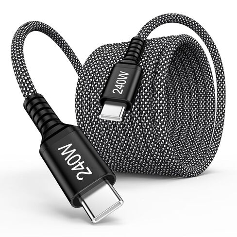 240W USB C Cable, 10FT Long Type C Charger Fast Charging Cable C to C Braided Cord for Samsung Galaxy S26 Ultra S25 S24 S23 S22 S21 Ultra FE A16 A15 A14 A36 A56, iPhone 17 Pro Max/17/16e/16/15/Pro/Max in Kuwait