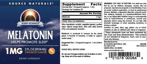 Source Naturals Melatonin* - 1 mg, 2 Fluid oz in Saudi Arabia