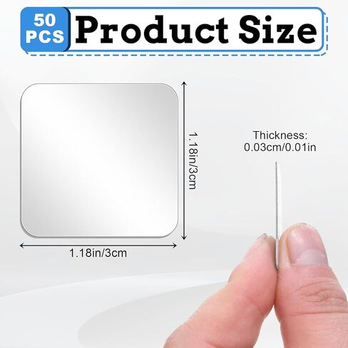 Adhesive Metal Plates for Magnetic Mount, 50 Pcs 1.18 x 1.18in Metal Strips for Magnets, Square Steel Sheets for Non-Steel Vents Silver Small Iron Discs for Magnetic Car Mount Wall Phone Holder in Kuwait