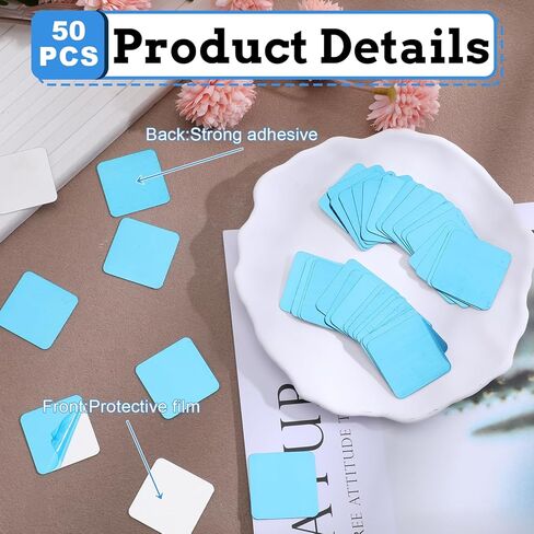 Adhesive Metal Plates for Magnetic Mount, 50 Pcs 1.18 x 1.18in Metal Strips for Magnets, Square Steel Sheets for Non-Steel Vents Silver Small Iron Discs for Magnetic Car Mount Wall Phone Holder in Kuwait