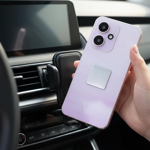 Adhesive Metal Plates for Magnetic Mount, 50 Pcs 1.18 x 1.18in Metal Strips for Magnets, Square Steel Sheets for Non-Steel Vents Silver Small Iron Discs for Magnetic Car Mount Wall Phone Holder in Kuwait