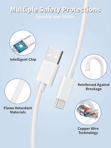 سلك شاحن iPhone 17 3 حزم كابل Apple USB C شحن سريع من النوع C شاحن كابل USB A إلى C بطول 10 أقدام متوافق مع iPhone 17e/17 ProMax/Air/16/16e/15/15 Plus، iPad Mini/Pro/Air، AirPods Pro 2/3/Max in Kuwait