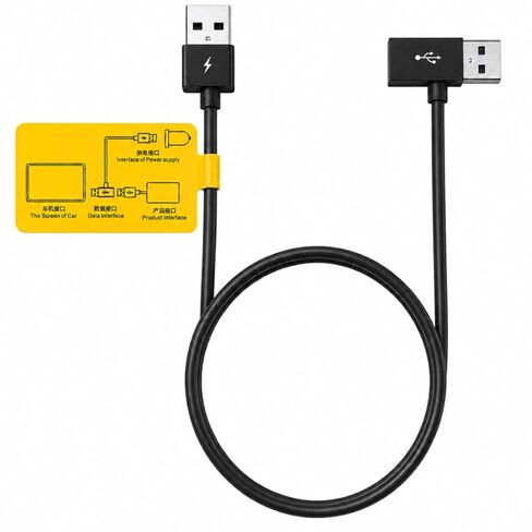 EcoZen USB-A Power/Data Y Cable for Wireless CarPlay Adapter and Android Auto Adapter, Auxiliary Power Supply Cable with Data Pass-Through, 80cm Black USB Y Adapter for Android AI Box in Kuwait