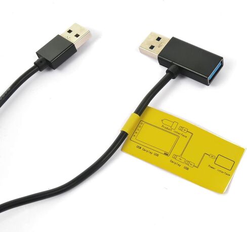EcoZen USB-A Power/Data Y Cable for Wireless CarPlay Adapter and Android Auto Adapter, Auxiliary Power Supply Cable with Data Pass-Through, 80cm Black USB Y Adapter for Android AI Box in Kuwait