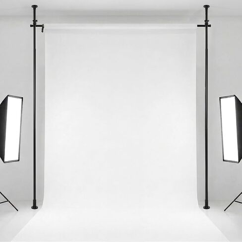 Kate Backdrop Holder 10x10ft Black Backdrop Support Kit Stand Varipole Support System (Pair) Equipped with Clamp-Mounted U-Shaped Hook and Telescopic Crossbar in Kuwait