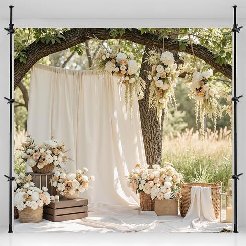 Kate Backdrop Holder 10x10ft Black Backdrop Support Kit Stand Varipole Support System (Pair) Equipped with Clamp-Mounted U-Shaped Hook and Telescopic Crossbar in Kuwait