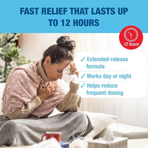 Ohm Guaifenesin Chest Congestion and Mucus Relief Extended-Release Tablets 600 mg 12-Hour Expectorant Caplet (60) in Saudi Arabia