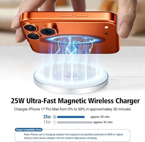 Magnetic Wireless Charger 2Pack 25W Qi2 for Magsafe Charger for iPhone 17/16/15/14/13/12Pro Max, Air pods 4-2Pro, Samsung Galaxy, Google Pixel, and More, Lightweight for Travel Home Office Desk(White) in Kuwait
