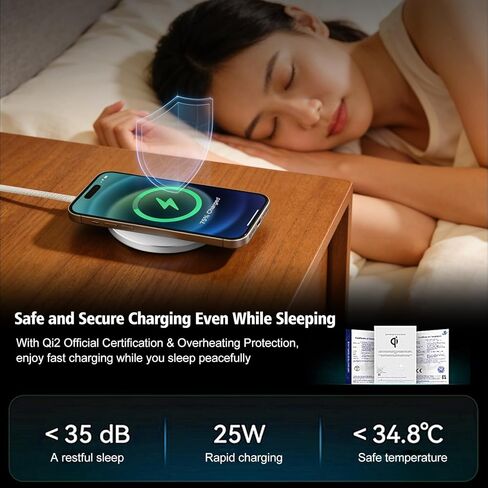 Magnetic Wireless Charger 2Pack 25W Qi2 for Magsafe Charger for iPhone 17/16/15/14/13/12Pro Max, Air pods 4-2Pro, Samsung Galaxy, Google Pixel, and More, Lightweight for Travel Home Office Desk(White) in Kuwait