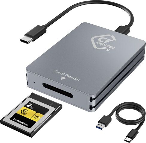 CFexpress Type B Card Reader - All-Aluminum 10Gbps USB 3.2 Gen 2, Professional CFexpress Type B Card Adapter with Superior Heat Dissipation, Compatible with iPhone 16/17, iPad, MacBook, PC, Android in Kuwait