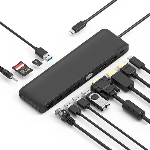 قاعدة توصيل 4XEM USB-C ثلاثية العرض 4K مع توصيل الطاقة (1 VGA/HDMI/DP in Kuwait