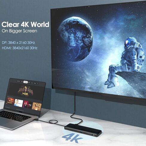 قاعدة توصيل 4XEM USB-C ثلاثية العرض 4K مع توصيل الطاقة (1 VGA/HDMI/DP in Kuwait