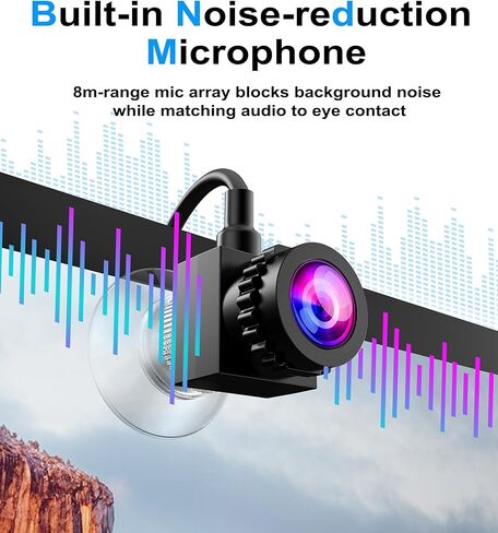Eye Contact 1080P Webcam with Microphone Center Screen Webcam USB C/A for PC and Laptop, Middle Screen Camera Adjustable Focus, Center Cam for Windows/macOS 02 in Kuwait