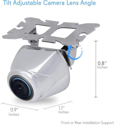Pyle Car Rearview Backup Camera - Compact, Night Vision Illumination, Stainless Steel, Waterproof, Tilt-Adjustable Cam Lens Angle, Parking Reverse Cam - PLCM2720 in Kuwait