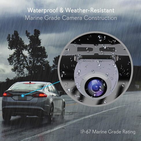 Pyle Car Rearview Backup Camera - Compact, Night Vision Illumination, Stainless Steel, Waterproof, Tilt-Adjustable Cam Lens Angle, Parking Reverse Cam - PLCM2720 in Kuwait