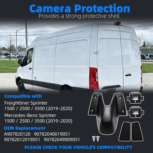 A907820120 غطاء كاميرا احتياطية متوافق مع Freightliner & Mercedes-Benz Sprinter 1500 2500 3500 2018-2020، غطاء كاميرا الرؤية الخلفية، غطاء كاميرا احتياطية Sprinter ثابت in Kuwait