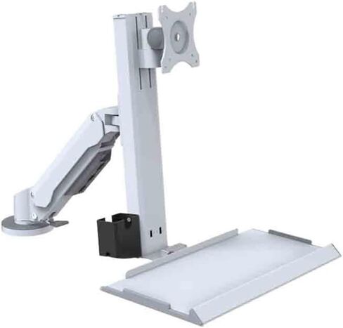 Monitor Arms Single Arm White Clip Table Monitor Stand with Regular Tray Suitable for 15-32 Inch Screens Desk Accessories in Kuwait