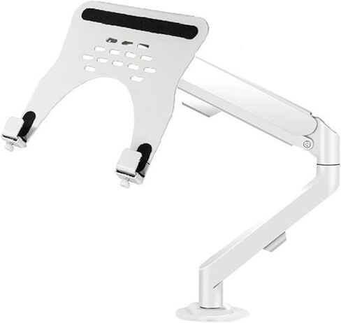 Monitor Arms Laptop Arm Mount for Desk Holds 4.4-19.8Lbs, 2 in 1 Adjustable Gas Spring Single Monitor with Tray for 17"-30" Screens Or 10"-16" Laptops Desk Accessories,White in Kuwait