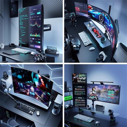 Adjustable Screen Mount,17-35 Inch Dual Monitor Mount, 2 Monitors Tilt/Swivel/Rotate, Hold Up to 24.2 Lbs Per Arm with 75/100 Mm Monitors Arm in Kuwait