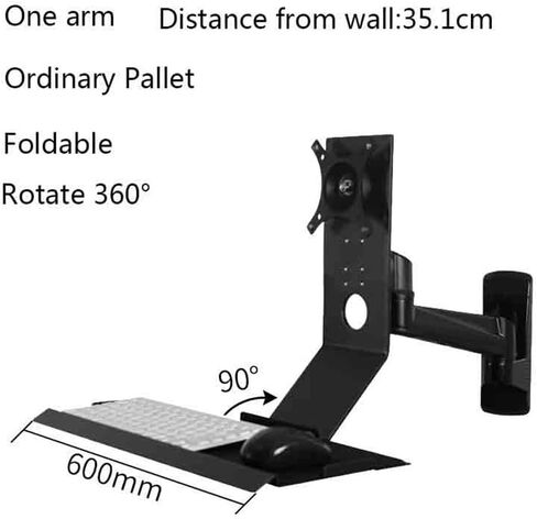 Monitor Arms Single Arm with Regular Keyboard Tray Foldable 90° Black Screen Stand Desk Accessories in Kuwait