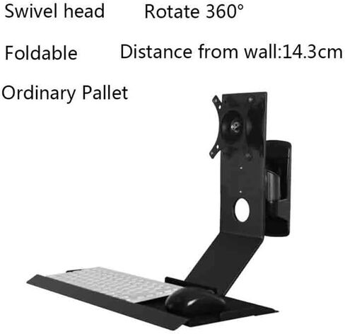 Monitor Arms Black Monitor Stand Swivel Head Foldable with Regular Tray Fits 15-27 Inch Screens Desk Accessories in Kuwait