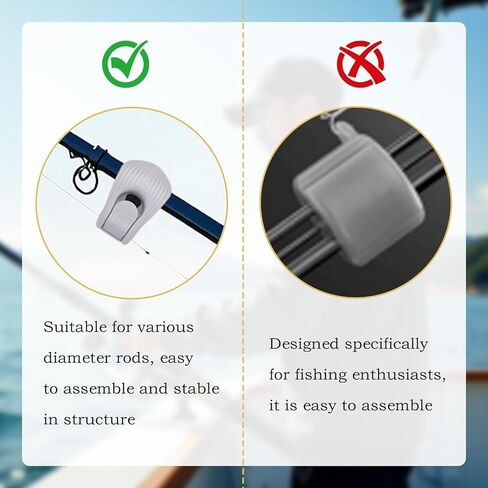 4Pcs Fishing Rod Clips Multi-Functional Fishing Rod Tie & Fixer, Portable Detachable Fixed Storage Organizer Suitable for Casting Rods, Spinning Bass & Fly Rods（Gray） in Kuwait