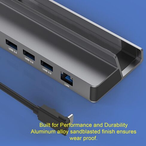 محطة إرساء Dpofirs Steam Deck 6in1، مخرج 4K 60 هرتز، شحن سريع 100 وات PD، USB3.0، HDMI، RJ45، لـ ROG Ally، لـ Legion Go in Kuwait