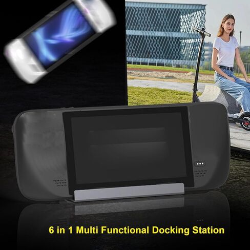 محطة إرساء Dpofirs Steam Deck 6in1، مخرج 4K 60 هرتز، شحن سريع 100 وات PD، USB3.0، HDMI، RJ45، لـ ROG Ally، لـ Legion Go in Kuwait