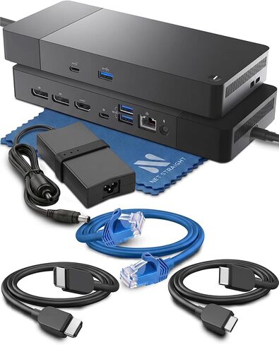 قاعدة إرساء WD19S بقدرة 130 وات USB-C، شاشة مزدوجة 4K 60 هرتز، Latitude Precision XPS، توصيل طاقة 130 وات، 5 منافذ USB، جيجابت إيثرنت، HDMI 2 DisplayPort (WD19S130W) in Kuwait
