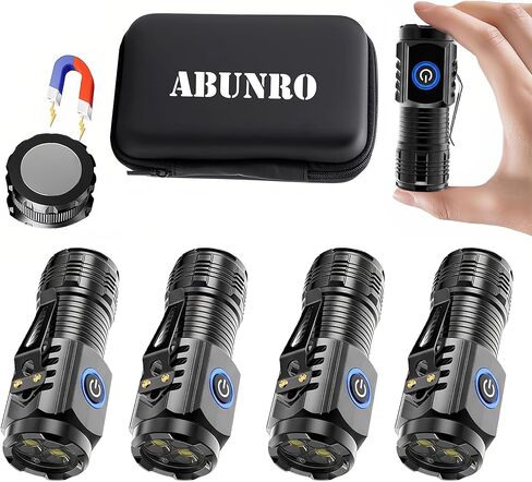 Rechargeable Flashlights 4 Pack, Mini Flashlight High Lumens 3 LED Emergency Handheld Flashlight, 5-Modes Mini Rechargeable Flashlight for Camping Biking Hiking Outdoor Home Emergency in Kuwait