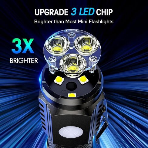 Rechargeable Flashlights 4 Pack, Mini Flashlight High Lumens 3 LED Emergency Handheld Flashlight, 5-Modes Mini Rechargeable Flashlight for Camping Biking Hiking Outdoor Home Emergency in Kuwait