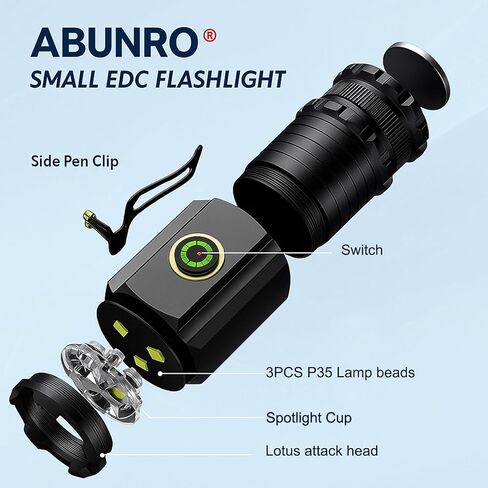 Rechargeable Flashlights 4 Pack, Mini Flashlight High Lumens 3 LED Emergency Handheld Flashlight, 5-Modes Mini Rechargeable Flashlight for Camping Biking Hiking Outdoor Home Emergency in Kuwait