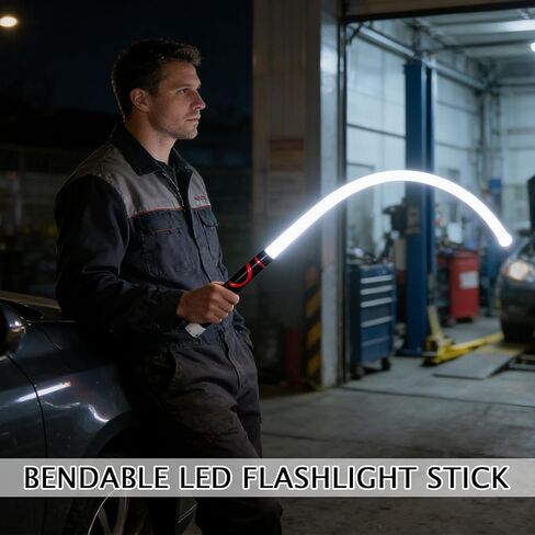 2026 Rechargeable 27" Flexible LED Flashlight Stick - Bendable Work Light with 3 Brightness Levels for Car Repairs, Mechanical Inspections & Tight Spaces - High Lumen Performance in Kuwait