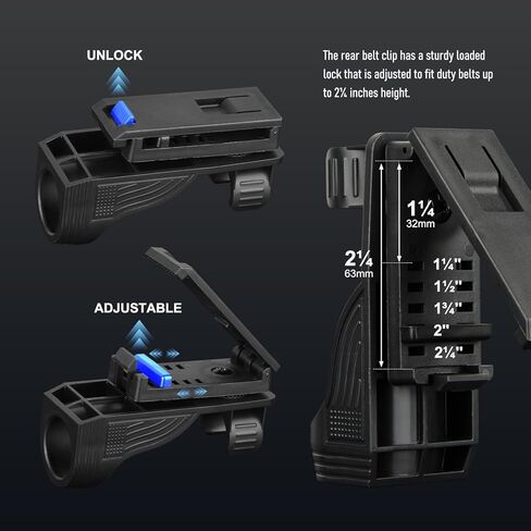 Tactical Flashlights 2000 Lumens, Police Flashlight with Rotatable Holster for Duty Belt, Handheld Flashlights for Camping/Law Enforcement HL1 in Kuwait