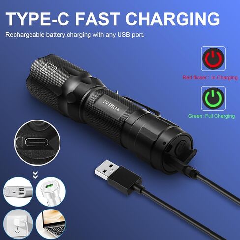 Rechargeable UV Flashlight, 365nm 395nm Dual UV Flashlight, USB-C Blacklight Ultraviolet Flashlights for Pet Urine, AC Leak Detection, Resin Curing, Uranium Glass & Rocks Scorpion Finder in Kuwait