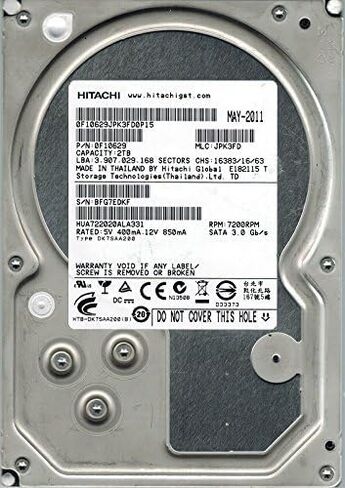 Hitachi HUA722020ALA331 P/N: 0F10629 MLC: JPK3FD 2TB (Renewed) in Kuwait