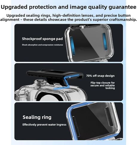 Diyeeni 60m Water Proof Housing, Precision Molded Camera Dive Case, Magnetic Mount Underwater Shell with Anti Fog for Action 6 Camera in Kuwait
