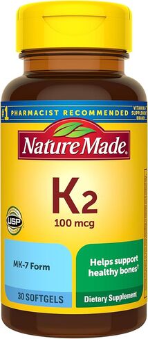 Nature Made Vitamin K2 100 mcg, Healthy Bone Supplements, 30 Softgels, 30 Day Supply in Saudi Arabia