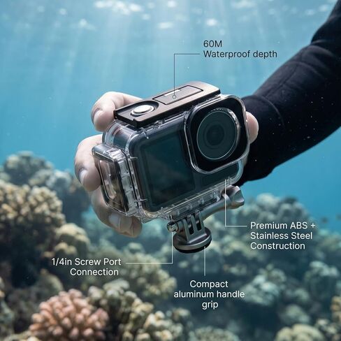 60M Water Proof Case for Action 6 Camera, Magnetic Quick Release Underwater Housing with Anti Fog Design for Diving Snorkeling Water Sports in Kuwait