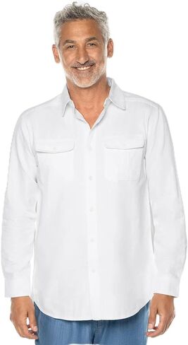 Coolibar UPF 50+ Men's Carson Chambray Shirt - Sun Protective in Kuwait