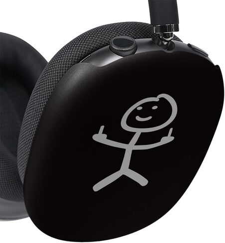 Protective Carrying Case for Apple AirPods Max, Shockproof Hard Shell Headphone Cover with Stick Figure Design (Black) in Kuwait